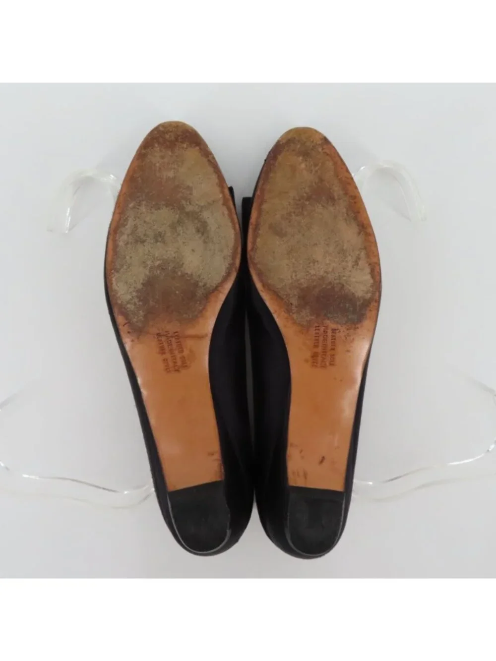 Salvatore Ferragamo Womens 8 AA Vara Gold Rhinestone Black Satin Bow Heels Shoes